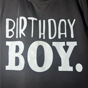 Shein Black Short Sleeve “Birthday Boy” T-Shirt